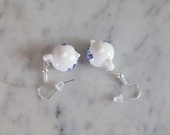 Blue Teapot Earrings