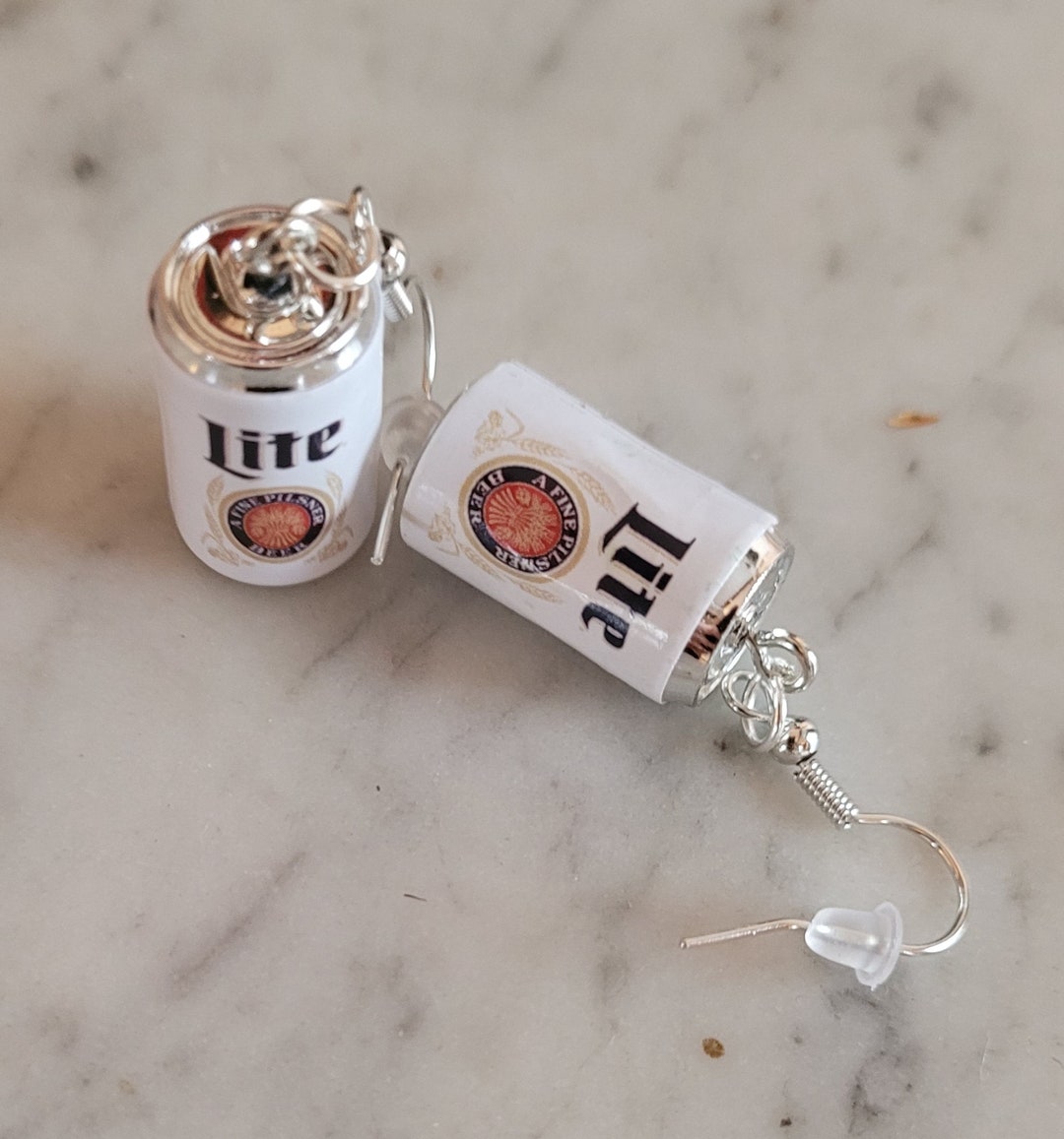 Lite Beer Can Earrings Etsy