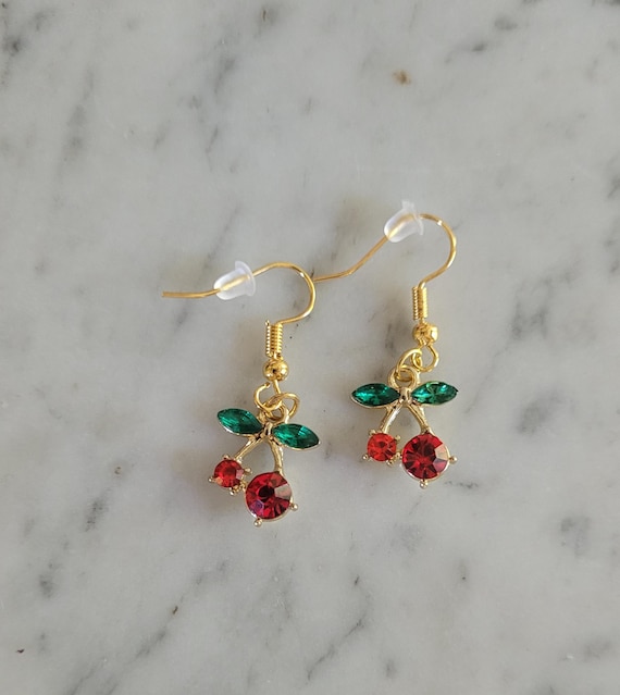 Crystal cherry earrings