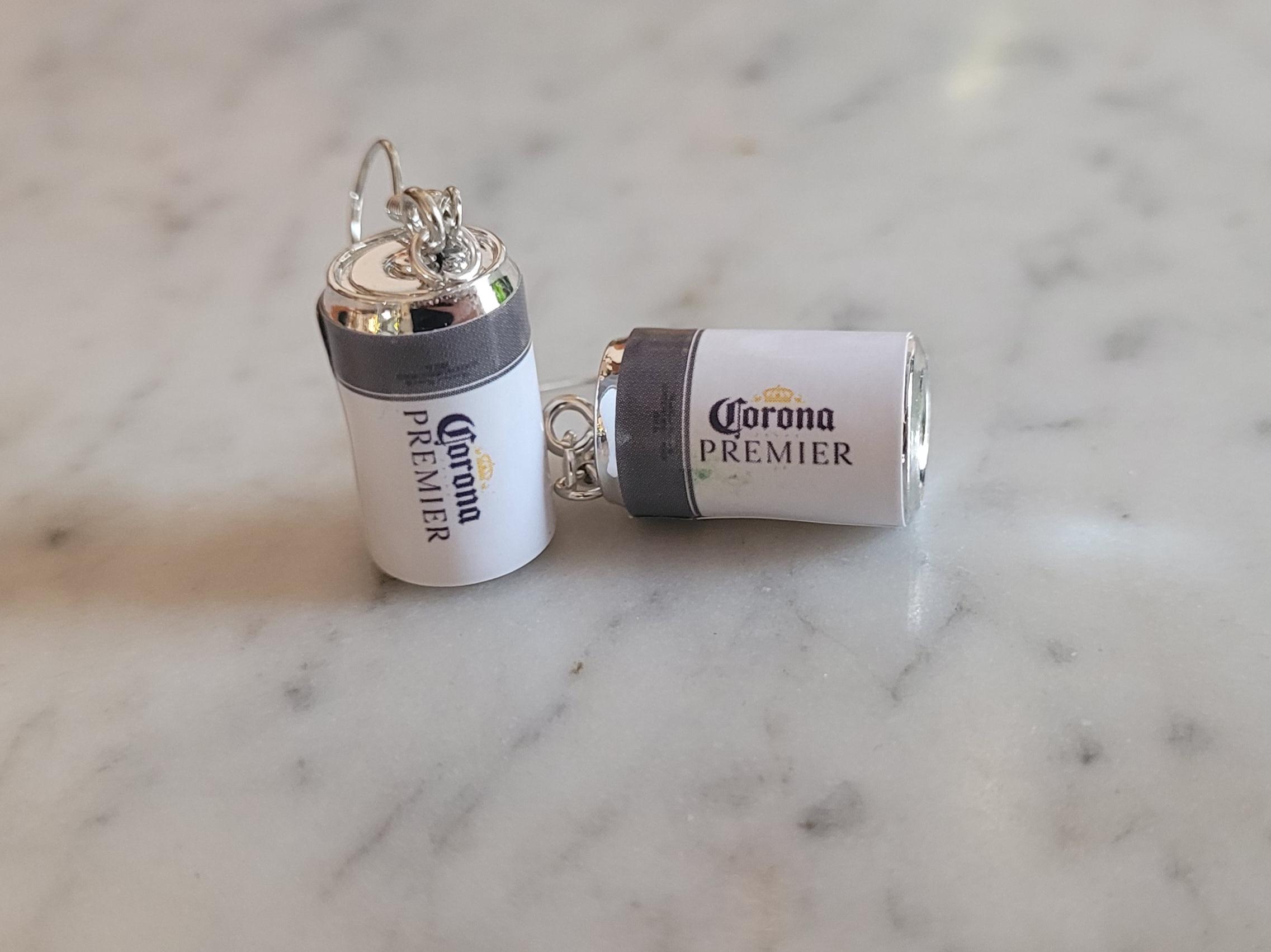 Premier beer can earrings