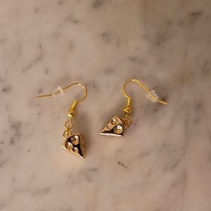 Tiny gold cheese earrings