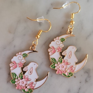 Rabbit moon earrings