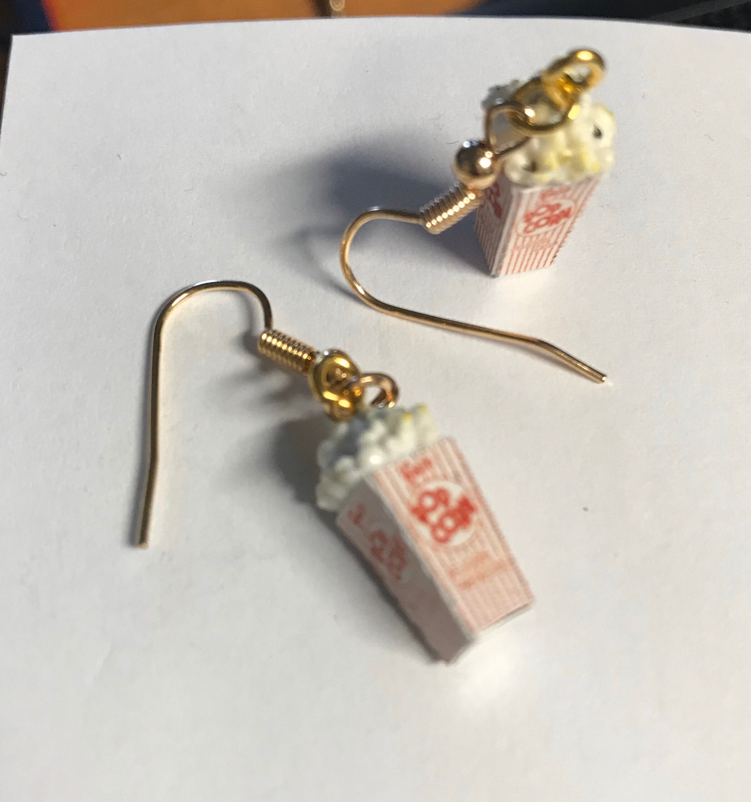 Authentic movie popcorn earrings Etsy