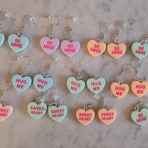 Candy heart earrings