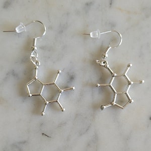 Caffeine Chemistry Symbol Earrings