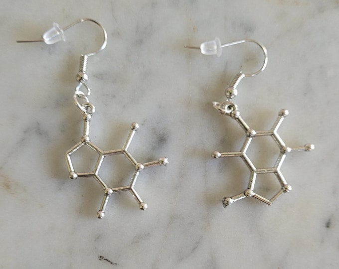 Caffeine Chemistry Symbol Earrings