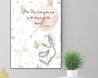 RUMI QUOTE Print Printable DIY floral  pampas boho minimalist