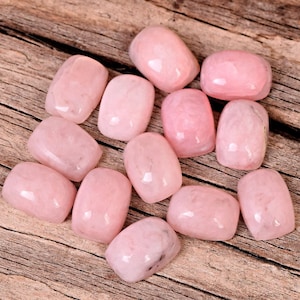 Natural Pink Opal Rectangle Shape Flat-back Cabochon Gemstone, Handmade Polished Gemstone for Jewelry Making, 2 Pcs Set