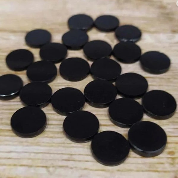 Natural Black Onyx Round Shape both Side Flat Gemstone, Black Onyx Round Cabs, Loose Gemstone, 2 Pcs Set
