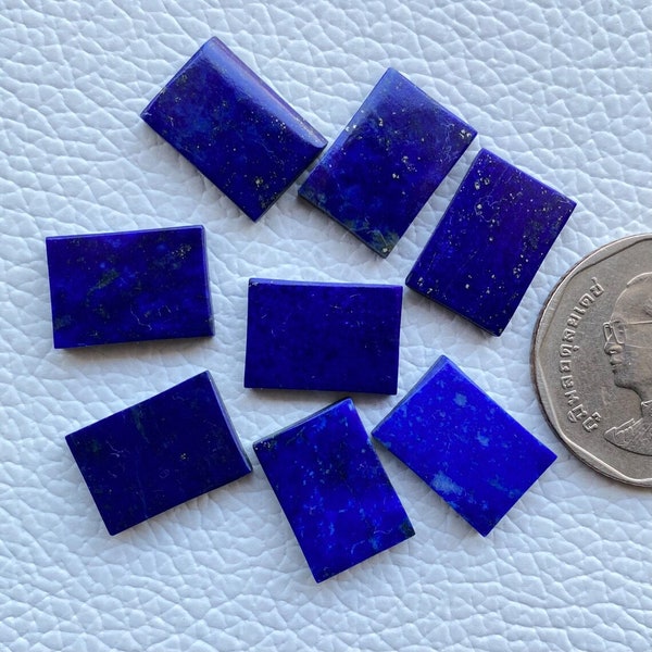 Natural Lapis Lazuli Rectangle Shape 12x16mm Flat Cabochon Gemstone, Lapis Lazuli Gemstone for Jewelry Making, 2 Pcs set, All sizes Avl,