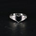 Vintage Silver And Onyx Heart Ring (SOR04)