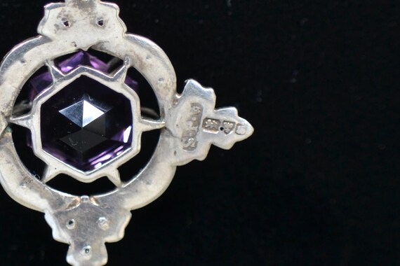 Victorian Sterling Silver Amethyst and Clear Past… - image 4