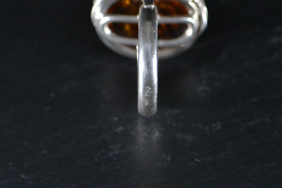 Vintage Polish 925 Amber Ring (S130) - image 9