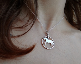Norway cut coin horse necklace
