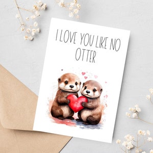 Karte Liebe, Karte Otter, Karte Jahrestag, Karte für Hochzeitstag, Karte für Valentinstag, Karte Spruch, Karte Liebe Spruch, Valentinstag