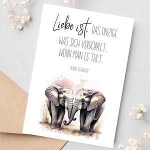 Karte Liebe, Karte Elefant, Karte Jahrestag, Karte für Hochzeitstag, Karte für Valentinstag, Karte Spruch, Karte Liebe Spruch, Liebe