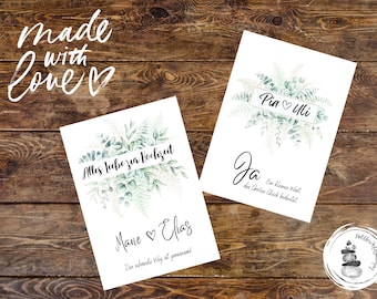 Personalized wedding card, wedding card congratulations, wedding card watercolor, wedding cash gift, wedding card eucalyptus