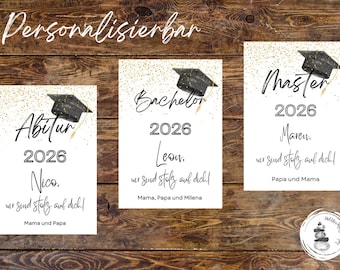 Personalized graduation card, congratulations on graduating from high school, card for secondary school leaving, card for master's degree, graduating from high school 2026 gift, graduation congratulations card