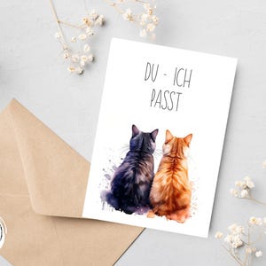 Karte Liebe, Karte Jahrestag, Karte für Hochzeitstag, Karte für Valentinstag, Karte Spruch, lustige Karte, Karte lustig Spruch, Karte Katze