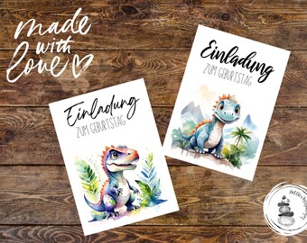 Invitation children's birthday, invitation birthday children, invitation dino, dino invitation, dino party, children's birthday T- Rex Brachiosaurus