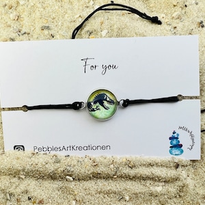 Handmade Dinosaur Bracelet - Macrame T-Rex Bracelet - Friendship Bracelet Dino - Pilgrim Bracelet
