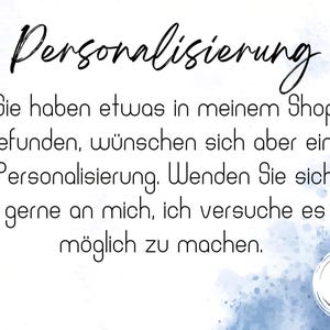 Personalisierungswünsche, Individuelles