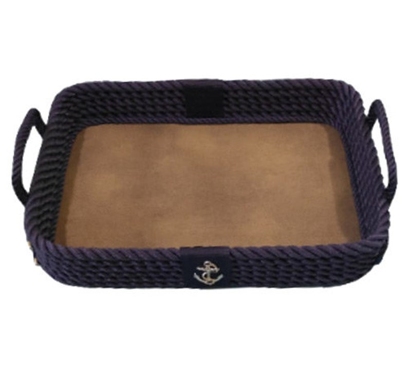 Handmade, Rope Design, Rectangle Tray, Inside Leather Covered. - Etsy