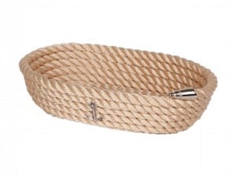 Handmade Nautical Rope Oval Basket – Yacht & Coastal Serving Basket