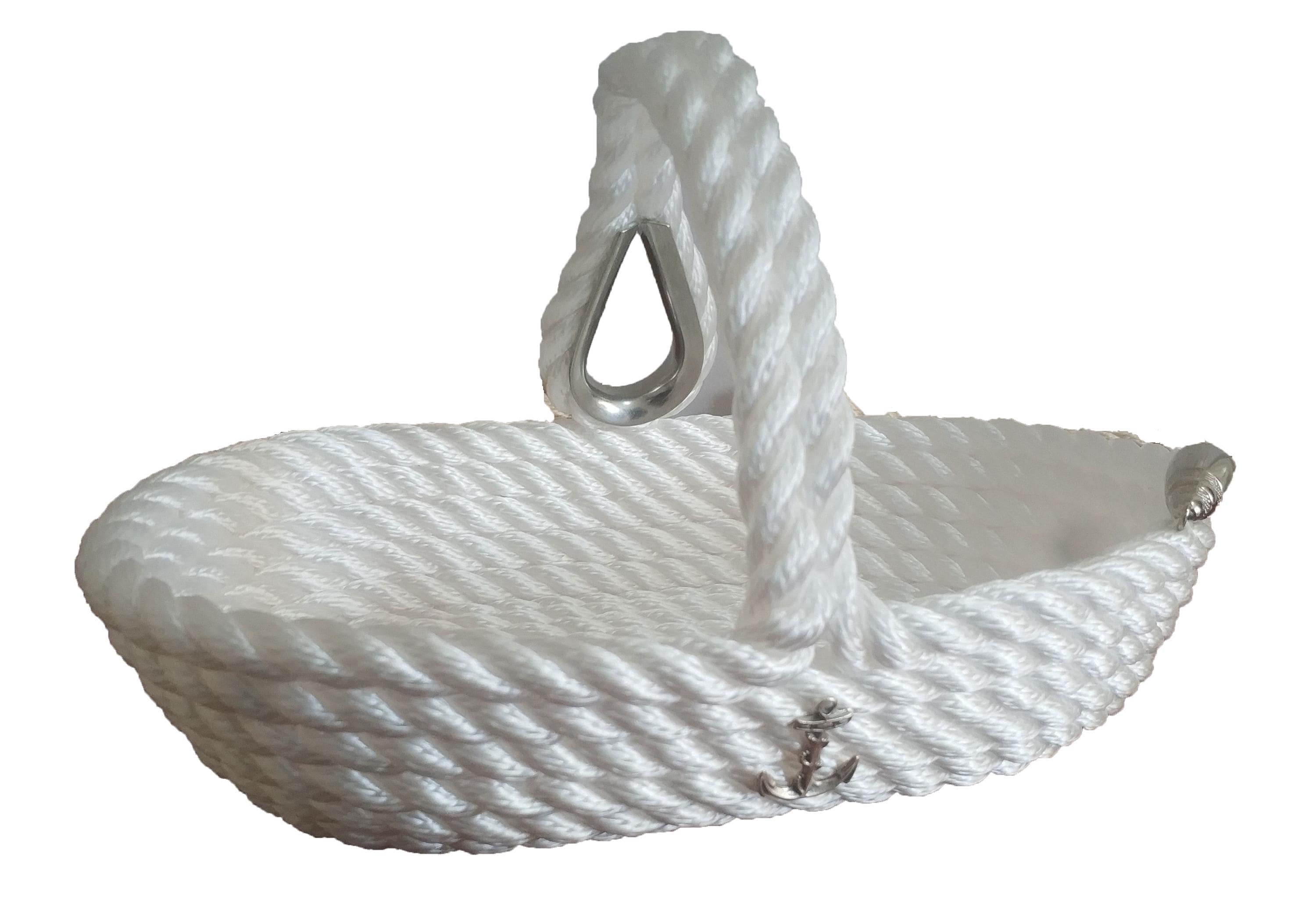 Luxury Handmade Rope Basket With Handle – Nautical Yacht Serving Basket ...