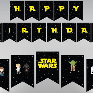 Star Wars Banner, Party Decoration, with ALL LETTERS, instant download