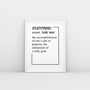 Success Print, Definition Print, Printable, Motivational Quote, Success Wall Art, Home Office Decor DIGITAL DOWNLOAD - 24 x 36