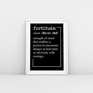 Fortitude Print, Definition Print, Printable, Motivational Quote ...