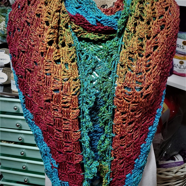 Crocheted shawl , handmade