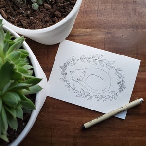 Printable Cat Card, Cat Nip Card, Color Me Cat Card, Color-in Cat Card, DIGITAL DOWNLOAD, Instant Download