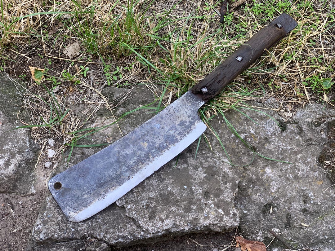 Rustic Cleaver Antique German Butcher Cleaver: 19th Century Carbon Steel, Rustic ...