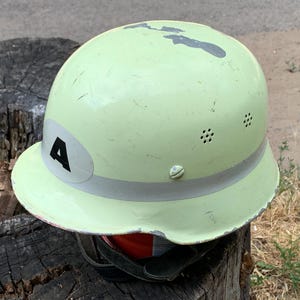 Original German Firefighter Helmet M34,  Helmet for Bikers, Old Aluminium Helmet 1970s