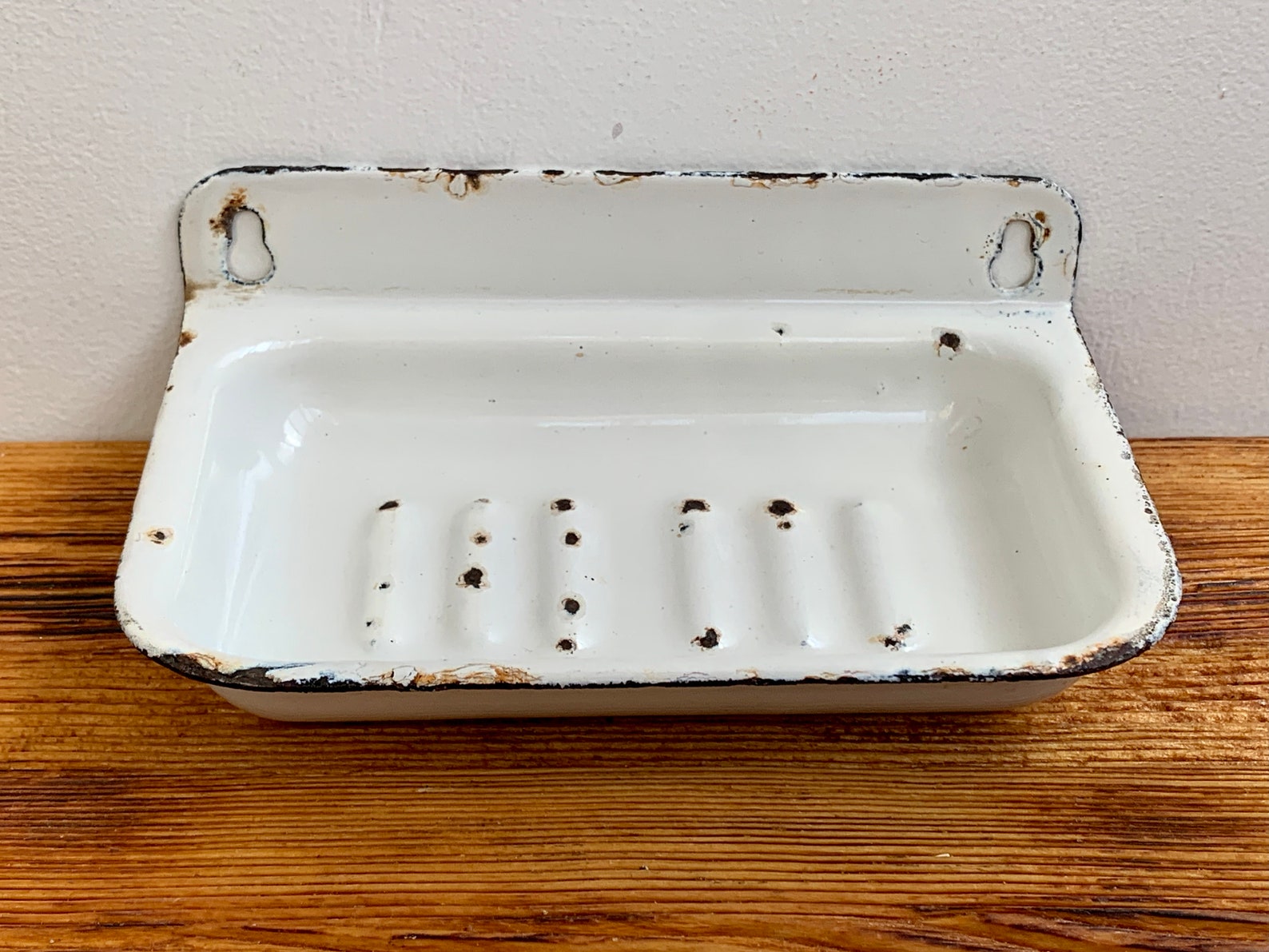 Original Vintage Enamel Soap Dish Antique Rustic Soap Dish Etsy