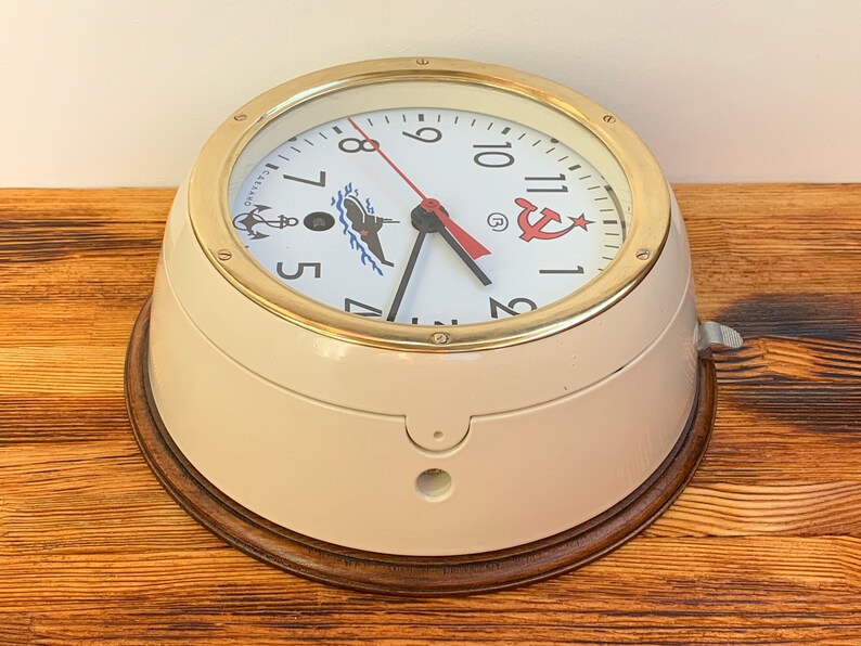Vintage USSR Navy Wall Clock from Soviet ship / submarine Etsy