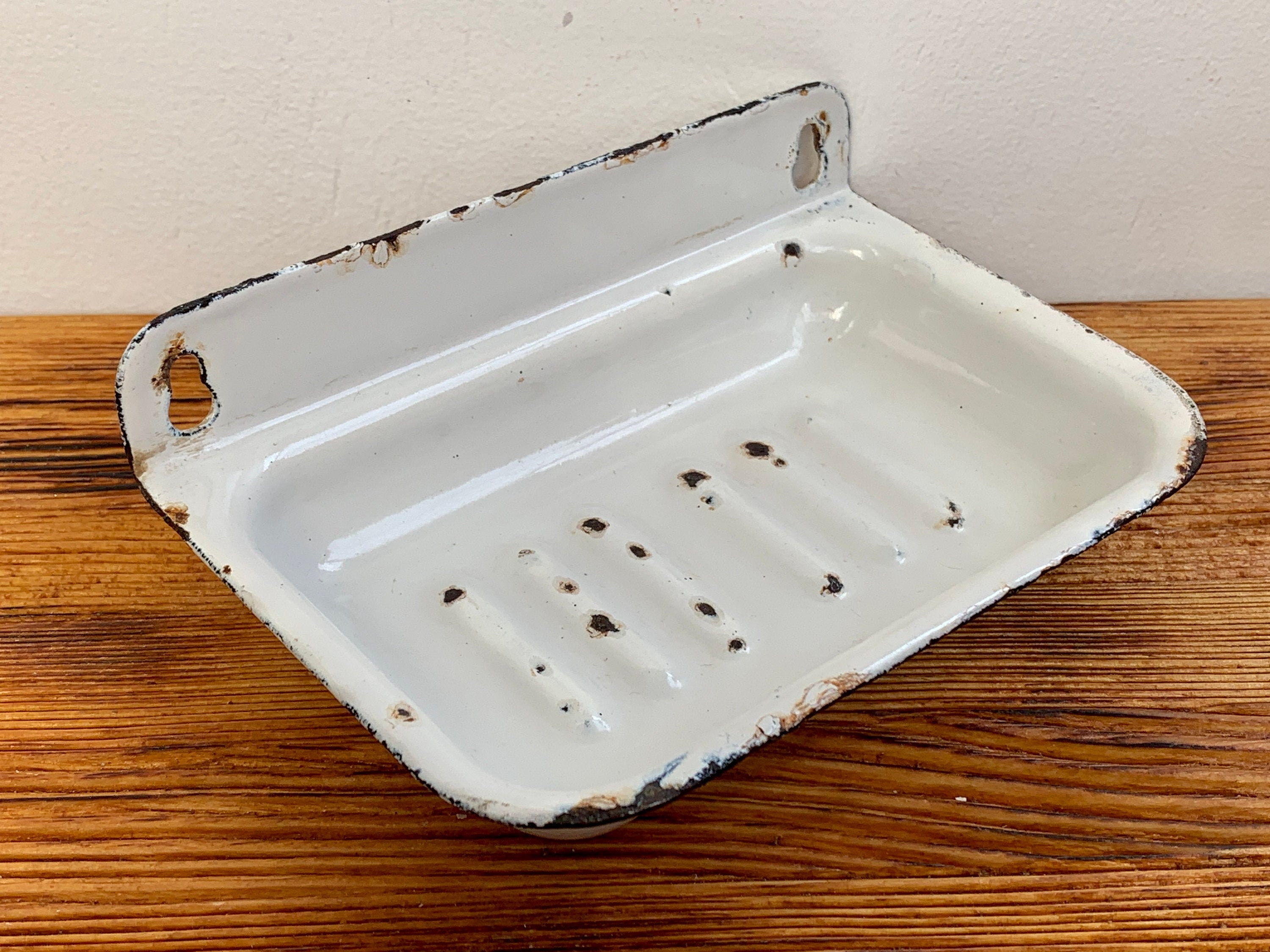 Original Vintage Enamel Soap Dish Antique Rustic Soap Dish Etsy