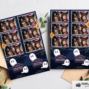 Halloween Photo booth, Halloween template, Spooky Night Photobooth template 4x6 6 Photo, 2x6 3 Photo Template