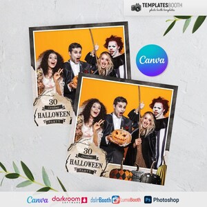 Halloween Photo booth, Halloween Party template, 3D Pumpkins Photobooth template 5x5 1 Photo Template