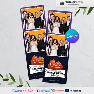 Halloween Photo booth, Purple Halloween template, Spooky Night Photobooth template 4x6 6 Photo, 2x6 3 Photo Template