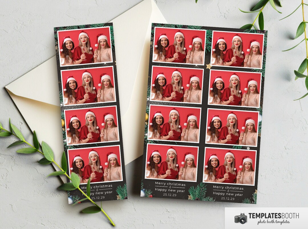 Merry Christmas Photo Booth Template, Christmas Photobooth in 4x6 8 ...
