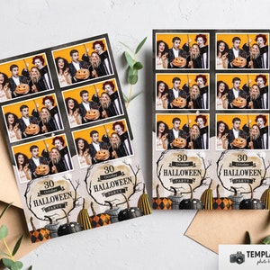 Halloween Photo booth, Halloween Party template, 3D Pumpkins Photobooth template 4x6 6 Photo, 2x6 3 Photo Template