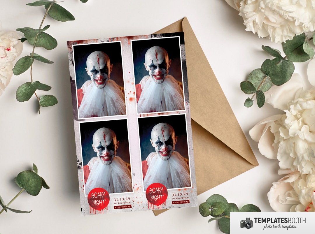Halloween Photo Booth, Scary Night Halloween Template, Bloody ...