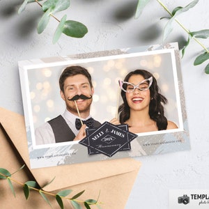 Anniversary Photo booth template, Wedding Party Photobooth template 6x4 1 Photo Template
