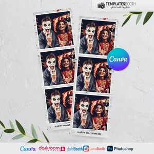 Halloween Photo booth, Halloween template, Halloween Party Photobooth template 4x6 6 Photo, 2x6 3 Photo Template
