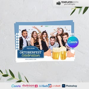 Oktoberfest Photo booth, Bavarian Oktoberfest Photobooth template for Beer Festival 6x4 1 Photo Template