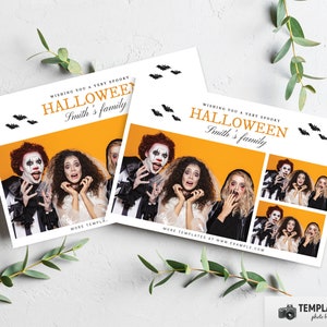 Halloween Photo booth, Minimalist Halloween Photobooth template 6x4 3 Photo Template