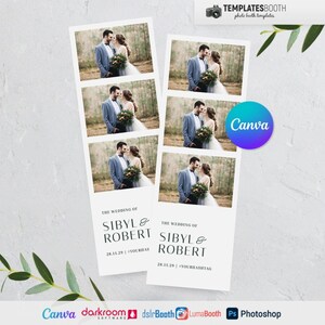 Wedding Photo booth, Minimalist Wedding Photobooth Anniversary template 4x6 6 Photo, 2x6 3 Photo Template